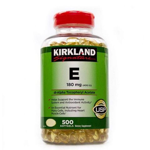 Viên uống Vitamin E thiên nhiên Kirkland Signature 400 IU - 500 viên chống oxy hóa, bảo vệ da và cải thiện sức khỏe tim mạch