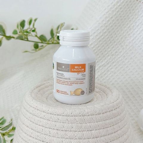 Canxi cho bé Milk Calcium BioIsland 90 viên, chắc xương, phát triển chiều cao