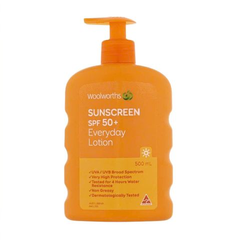 Kem Chống Nắng Woolworths SPF 50+ 500ml - Dưỡng Da Chống Nước, Không Nhờn Rít, Phù Hợp Mọi Loại Da, Bảo Vệ Tối Đa Khi Đi Ngoài Trời