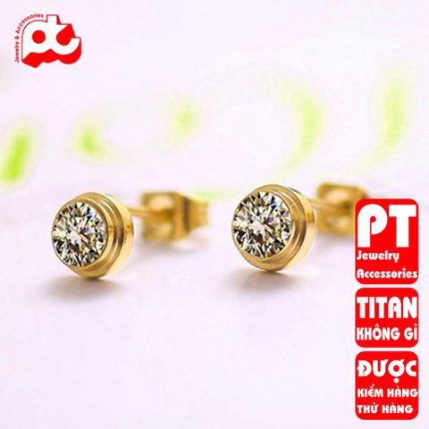 Bông Tai Nữ Titan Cao Cấp - Phụ Kiện Thời Trang Sang Trọng, Chống Gỉ, An Toàn Cho Da - Nhiều Màu Sắc Bạc, Vàng Tươi, Vàng Hồng