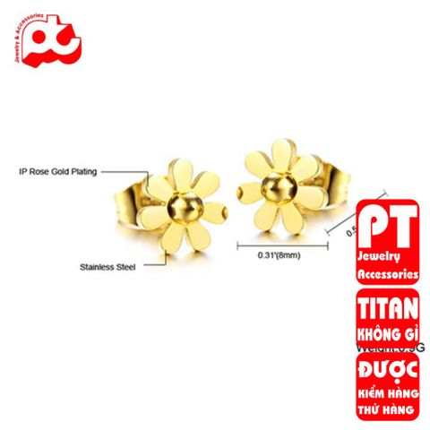 Bông Tai Nữ Titan Cao Cấp - Phụ Kiện Thời Trang Sang Trọng, Chống Gỉ, An Toàn Cho Da - Hàng Chính Hãng
