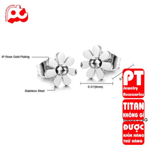 Bông Tai Nữ Titan Cao Cấp - Phụ Kiện Thời Trang Sang Trọng, Chống Gỉ, An Toàn Cho Da - Hàng Chính Hãng
