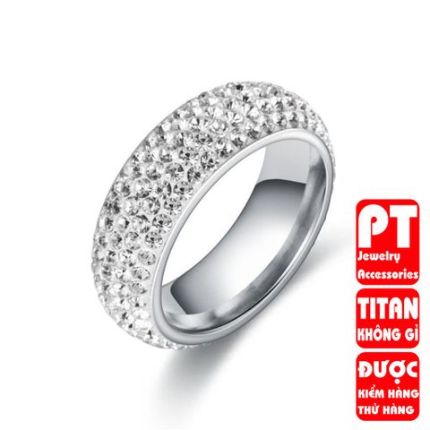Nhẫn Titan Nam Nữ Cao Cấp - Phong Cách Đẳng Cấp, Chất Liệu Bền Đẹp, Đính Đá Lấp Lánh, Phụ Kiện Thời Trang Thép Không Gỉ