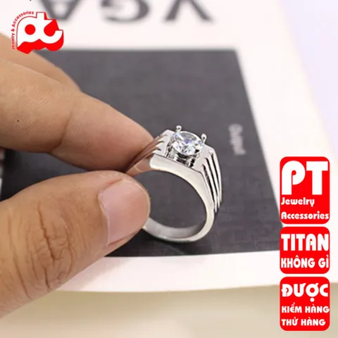 Nhẫn nam inox cao cấp thời trang titan cao cấp thời trang titan thép không gỉ 3 sọc PTNNA229 400304