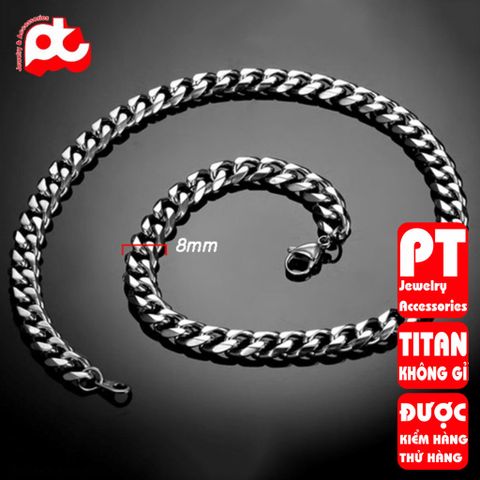 Dây Chuyền Nam Titan Cao Cấp 8mm - Phong Cách Mạnh Mẽ và Đẳng Cấp, Chống Gỉ, Phụ Kiện Thời Trang Nam Bền Bỉ