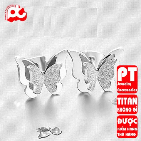 Bông tai nữ titan cao cấp thời trang trangsucpt không đen giá rẻ PTBTNT01 400375