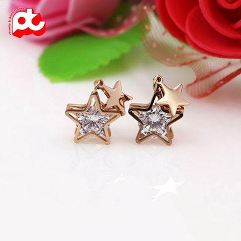 Bông tai nữ titan cao cấp thời trang PT Jewelry & Accessories không đen giá rẻ PTBTNT16 400401