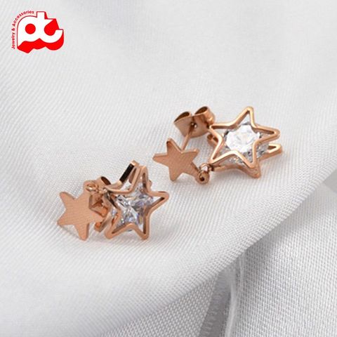Bông tai nữ titan cao cấp thời trang PT Jewelry & Accessories không đen giá rẻ PTBTNT16 400401