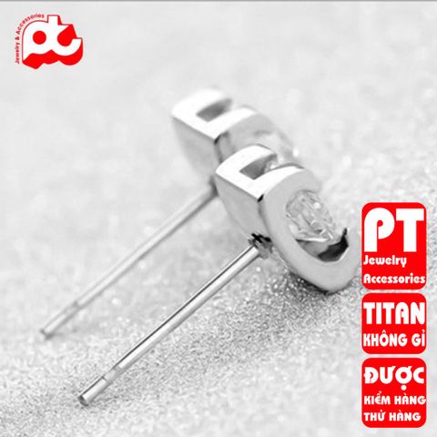 Bông tai nữ titan cao cấp thời trang trangsucpt không đen giá rẻ PTBTNT05 400403
