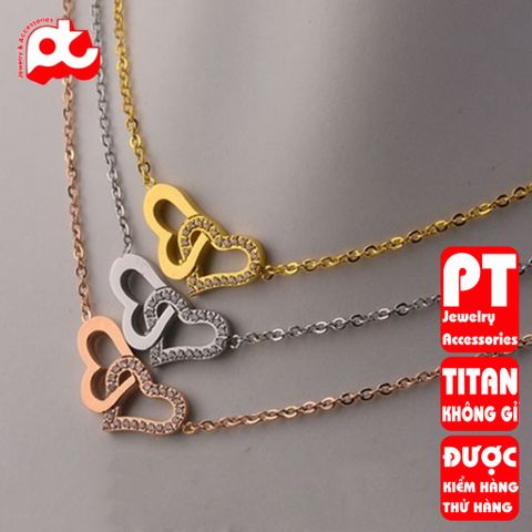 Dây chuyền nữ titan cao cấp thời trang trangsucpt không đen giá rẻ PTDCNT113 400404