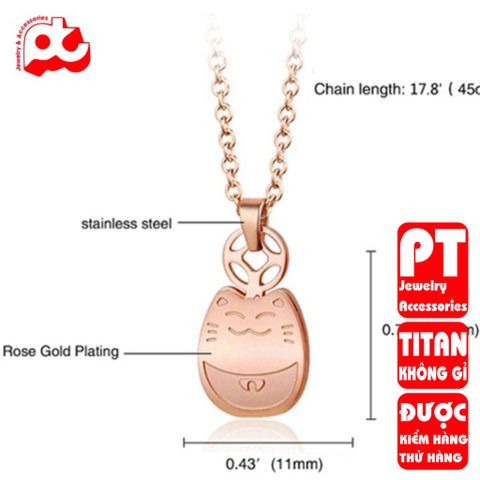 Dây chuyền nữ titan cao cấp thời trang PT Jewelry & Accessories không đen giá rẻ PTDCNT54 400406