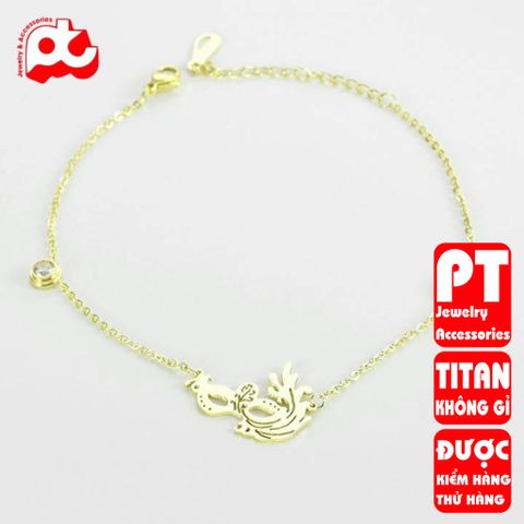 Lắc chân nữ titan cao cấp thời trang trangsucpt không đen giá rẻ PTLCNT57 400411