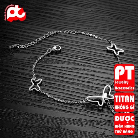 Lắc chân nữ titan cao cấp thời trang trangsucpt không đen giá rẻ PTLCNT40 400412
