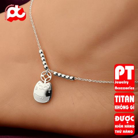 Lắc chân nữ titan cao cấp thời trang trangsucpt không đen giá rẻ PTLCNT51 400418