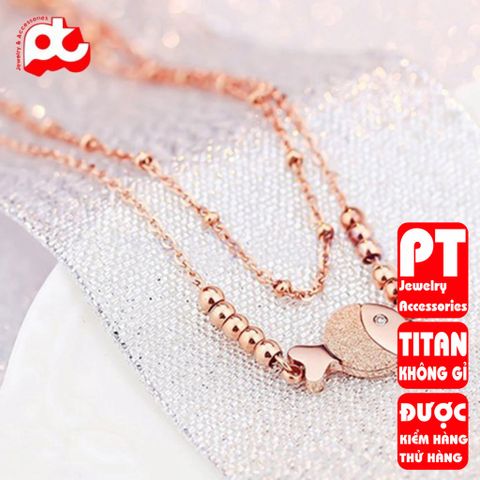 Lắc chân nữ titan cao cấp thời trang trangsucpt không đen giá rẻ PTLCNT56 400445
