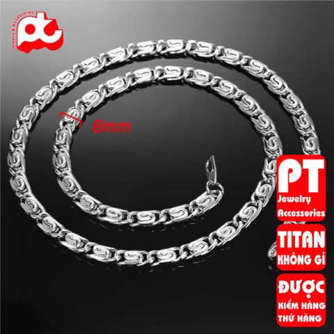 Dây Chuyền Nam Titan Cao Cấp 6mm - Kiểu Dáng Mạnh Mẽ, Đẳng Cấp, Chống Oxy Hóa, Phụ Kiện Thời Trang Nam Thời Thượng