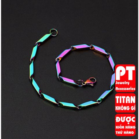 Lắc tay nam titan cao cấp hỏa tiễn trơn phối màu cách điệu galaxi thép không gỉ trangsucpt PTLTNABN 400504