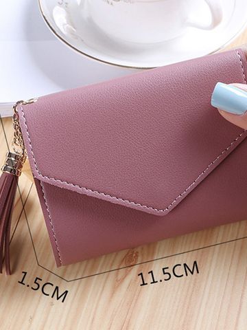 Ví Nữ Thời Trang Dáng Ngắn Ngắn Tua Rua Trái Tim PTVI101 400521