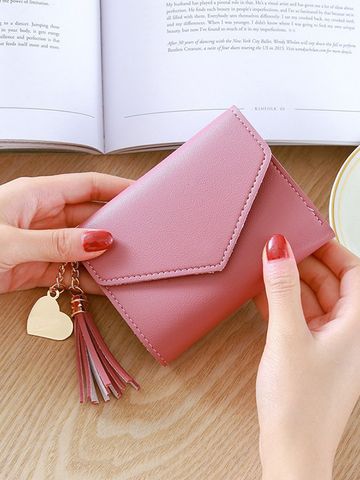 Ví Nữ Thời Trang Dáng Ngắn Ngắn Tua Rua Trái Tim PTVI101 400521