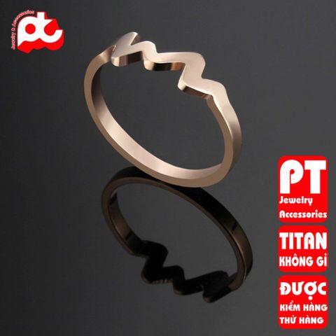 Nhẫn titan nữ nhịp tim cách điệu cao cấp thép không gỉ titanium trangsucpt 400525