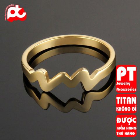 Nhẫn titan nữ nhịp tim cách điệu cao cấp thép không gỉ titanium trangsucpt 400525
