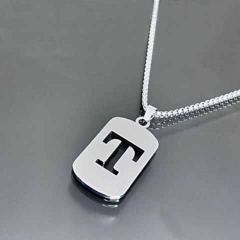 Dây chuyền nam nữ titan thời trang, Vòng cổ mặt dây chuyền chữ cái 26 ký tự C 400560