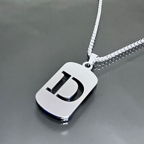 Dây chuyền nam nữ titan thời trang, Vòng cổ mặt dây chuyền chữ cái 26 ký tự B 400573