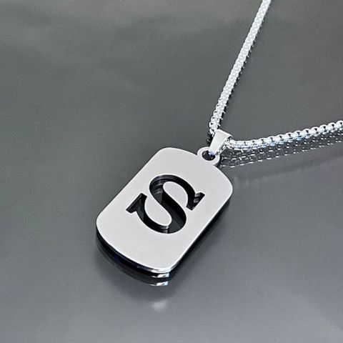 Dây chuyền nam nữ titan thời trang, Vòng cổ mặt dây chuyền chữ cái 26 ký tự B 400573