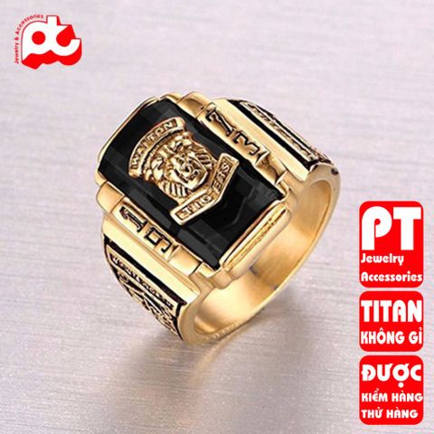 Nhẫn nam cao cấp thời trang inox titan thép không gỉ sư tử 1973 trangsucpt đá đỏ màu PTNNA218 400574