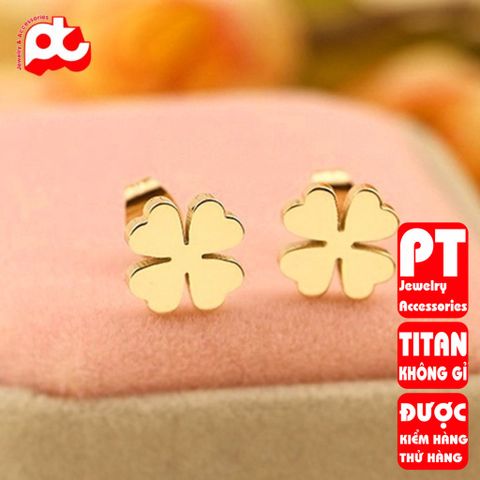Bông tai nữ titan cao cấp thời trang trangsucpt không đen giá rẻ PTBTNT09 400576