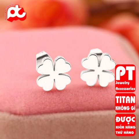 Bông tai nữ titan cao cấp thời trang trangsucpt không đen giá rẻ PTBTNT09 400576