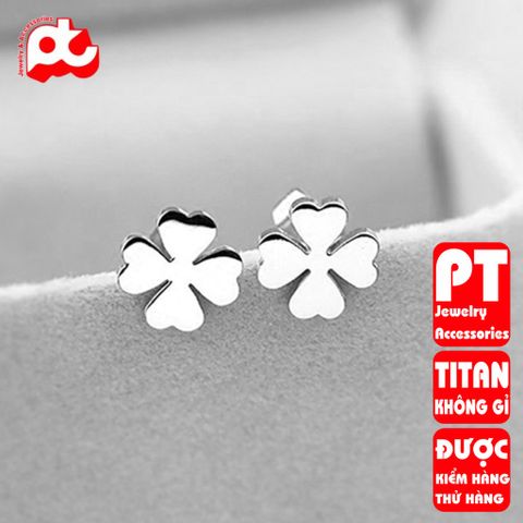Bông tai nữ titan cao cấp thời trang trangsucpt không đen giá rẻ PTBTNT09 400576
