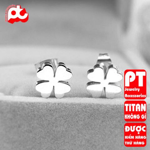 Bông tai nữ titan cao cấp thời trang trangsucpt không đen giá rẻ PTBTNT09 400576