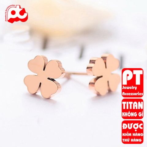Bông tai nữ titan cao cấp thời trang trangsucpt không đen giá rẻ PTBTNT09 400576