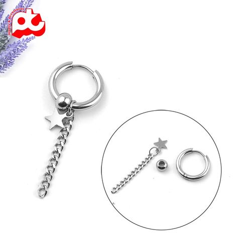 Bông tai nam inox cao cấp thép 1 chiếc kpop ngôi sao phụ kiện bấm lỗ tai trangsucpt PTBTNA11 400581