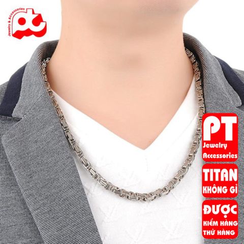 Dây chuyền nam inox thời trang ziczac  PT Jewelry & Accessories 10mm thép không gỉ PTDCNA26 400584