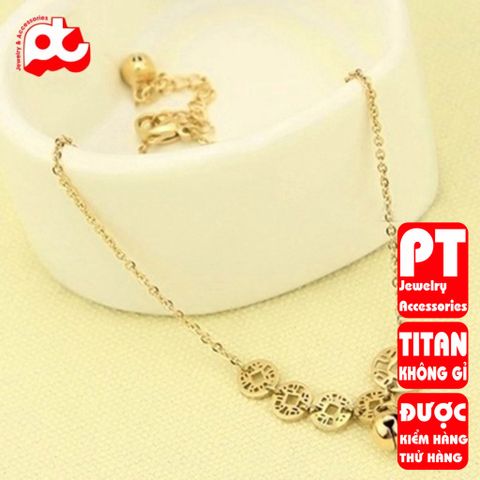Lắc chân nữ titan cao cấp thời trang trangsucpt không đen giá rẻ PTLCNT43 400586