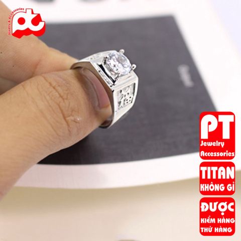 Nhẫn nam cao cấp inox thời trang titan thép không gỉ chữ phước PT Jewelry & Accessories PTNNA230 400600