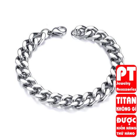 Vòng tay dây xích phong cách Punk Hip Hop 7mm thời trang Hàn Quốc cho nam 400611