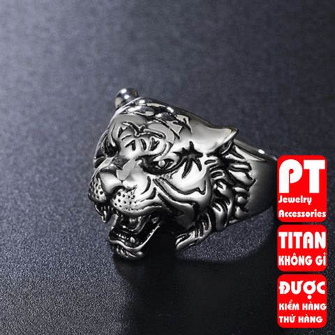Nhẫn nam titan cao cấp thời trang chạm hổ trangsucpt nhẫn thép không gỉ PTNNA256 400615