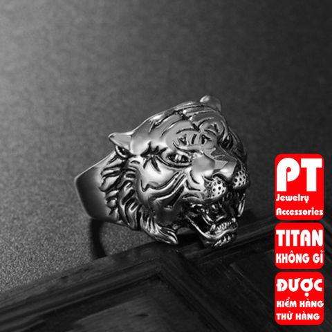 Nhẫn nam titan cao cấp thời trang chạm hổ trangsucpt nhẫn thép không gỉ PTNNA256 400615