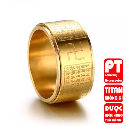 Nhẫn bát nhã tâm kinh xoay 360 độ ko đen 400624