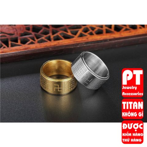 Nhẫn bát nhã tâm kinh xoay 360 độ ko đen 400624