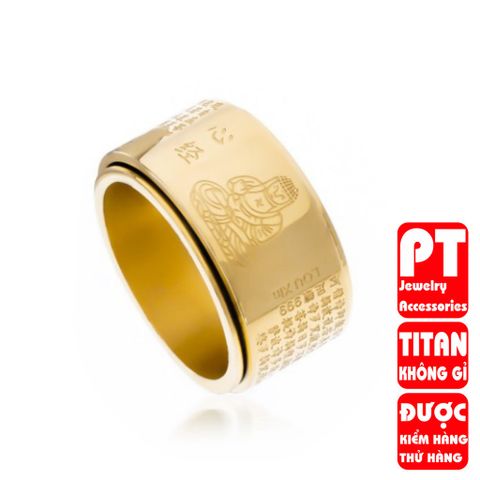 Nhẫn bát nhã tâm kinh xoay 360 độ ko đen 400624