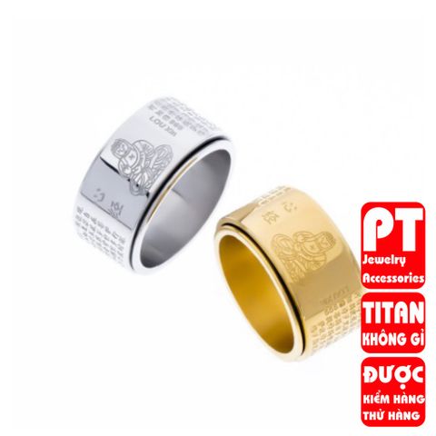 Nhẫn bát nhã tâm kinh xoay 360 độ ko đen 400624