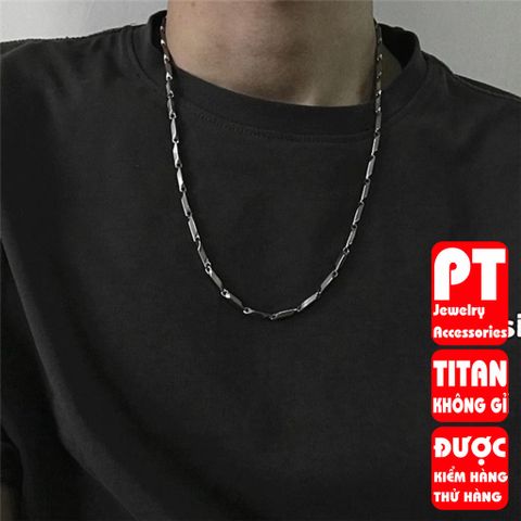 Dây chuyền nam Xích Trơn Basic nam nữ unisex Titan bạc không gỉ PT Jewelry & Accessories PTDCNA13 400630