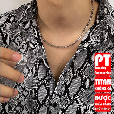 Dây chuyền nam Xích Trơn Basic nam nữ unisex Titan bạc không gỉ PT Jewelry & Accessories PTDCNA13 400630