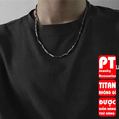 Dây chuyền nam Xích Trơn Basic nam nữ unisex Titan bạc không gỉ PT Jewelry & Accessories PTDCNA13 400630