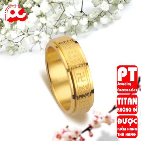 Nhẫn nam cao cấp thời trang inox bát nhã tâm kinh titan không gỉ trangsucpt bảng 6mm PTNNA08 400655