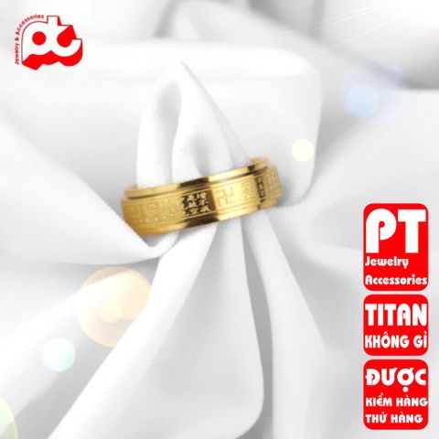 Nhẫn nam cao cấp thời trang inox bát nhã tâm kinh titan không gỉ trangsucpt bảng 6mm PTNNA08 400655